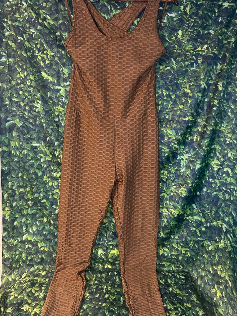 love J Tan Textured Knit Jumpsuit